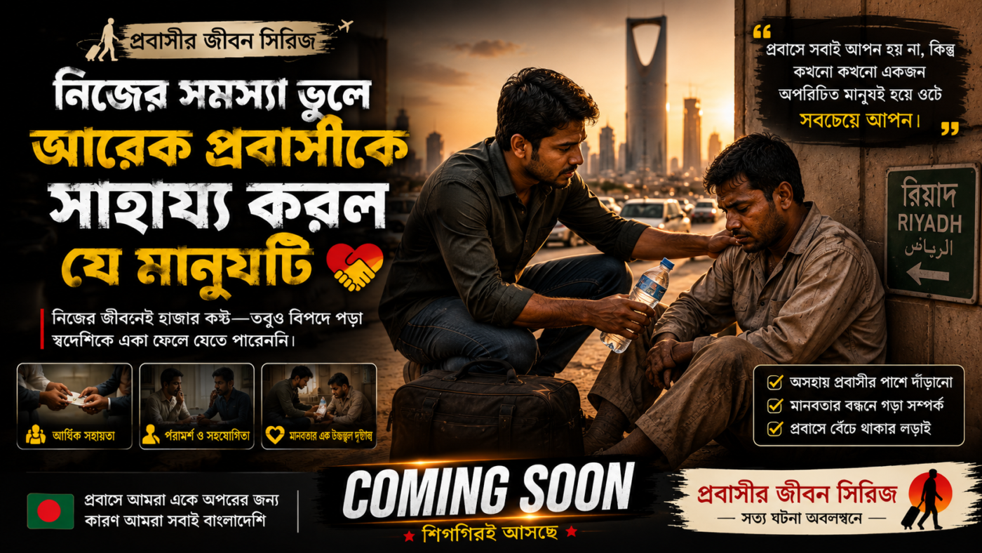 নিজের সমস্যা ভুলে আরেক প্রবাসীকে সাহায্য করল যে মানুষটি