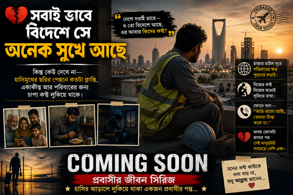 💔 সবাই ভাবে বিদেশে সে অনেক সুখে আছে