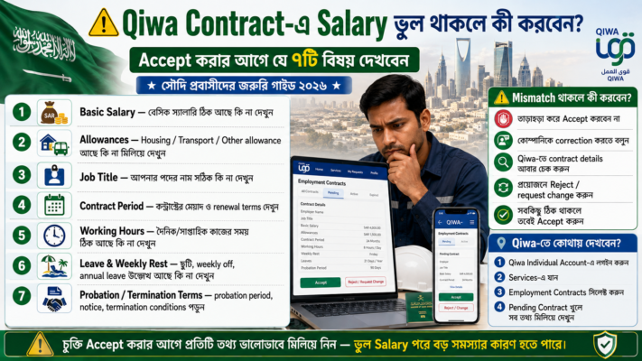 Qiwa Contract-এ Salary ভুল? Accept করার আগে এই ৭টি বিষয় Check করুন