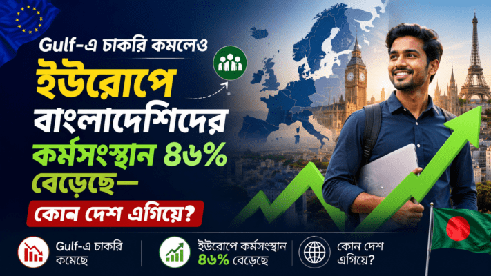 🇪🇺 Gulf-এ চাকরি কমলেও ইউরোপে বাংলাদেশিদের কর্মসংস্থান ৪৬% বেড়েছে—কোন দেশ এগিয়ে?